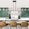 41" Industrial 6-Light Linear Chandelier with Matte Metal Frame, Dual Chains, Adjustable Height for Dining Room, Kitchen Island, or Bar - 2 of 4