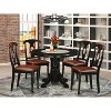 Modern 5 Piece Dining Set - Round Table & 4 Kitchen Chairs - Black Finish - HomeStock - 2 of 4