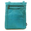 Steeltime Adult genuine leather crossbody 5 zipper Serenity bag. Color Options: Black, Dark Brown, Light Brown, Navy, Teal, Purple, Red - 3 of 3