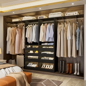 Aheaplus 80.5"-120" Reach In Closet System with 6 Drawers - 1 of 4