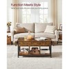 VASAGLE Lift Coffee Table with Storage Shelf Hidden Compartments and Lifting Top 19.7 x 39.4 x (19.3-24.4) Inches - 3 of 4