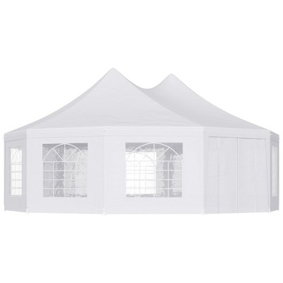 White Decagonal Outdoor Event Tent with Cathedral Windows