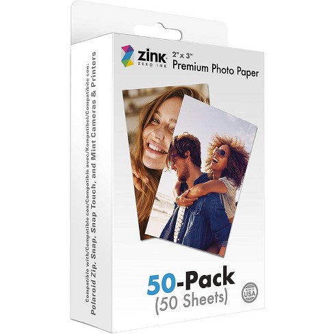 Zink 2x3 Premium Photo Paper (50 Pack) Compatible with Polaroid Snap,  Snap Touch, Zip and Mint Cameras and Printers