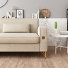 Luxury Modern 3-Seat Sofa with Gold Accents, Turn-Out Armrests & Removable Spring Cushions, 15cm Raised Legs - 4 of 4