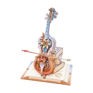 ROBOTIME 3D Puzzles, Symphony of Gorgeous Dreams Music Box Model with 199PCS, Unique Music Gift for Kids Adults, Multicolored, 8.1"*7.3"*23.5" - 1 of 4
