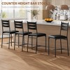 Bar Stools Set of 4, Counter Height Bar Stools Metal Dining Chairs with Back and Thick Cushion PU Leather Restaurant Dining Room Chairs - 2 of 4