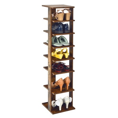 Costway Wooden Shoes Storage Stand 7 Tiers Shoe Rack Organizer Multi-shoe  Rack Shoebox Black