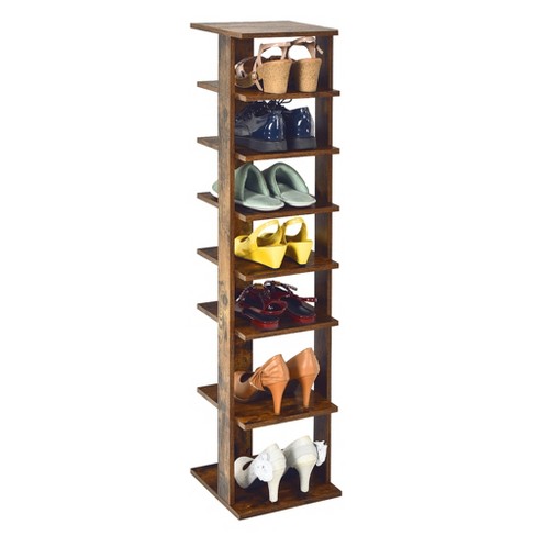 Costway Wooden Shoes Storage Stand 7 Tiers Shoe Rack Organizer