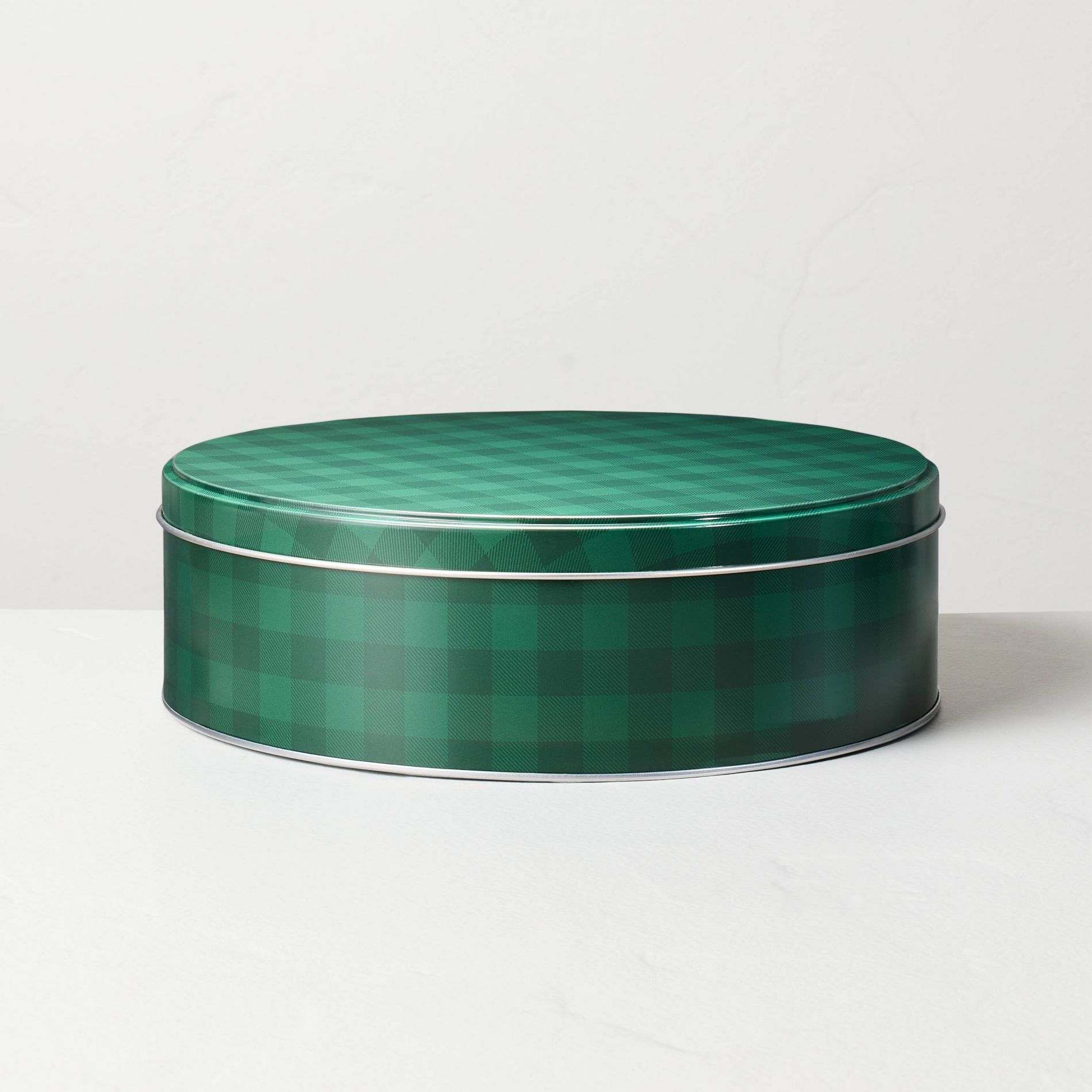 3.2L Medium Gift Tin Green Gingham - Hearth & Hand™ with Magnolia