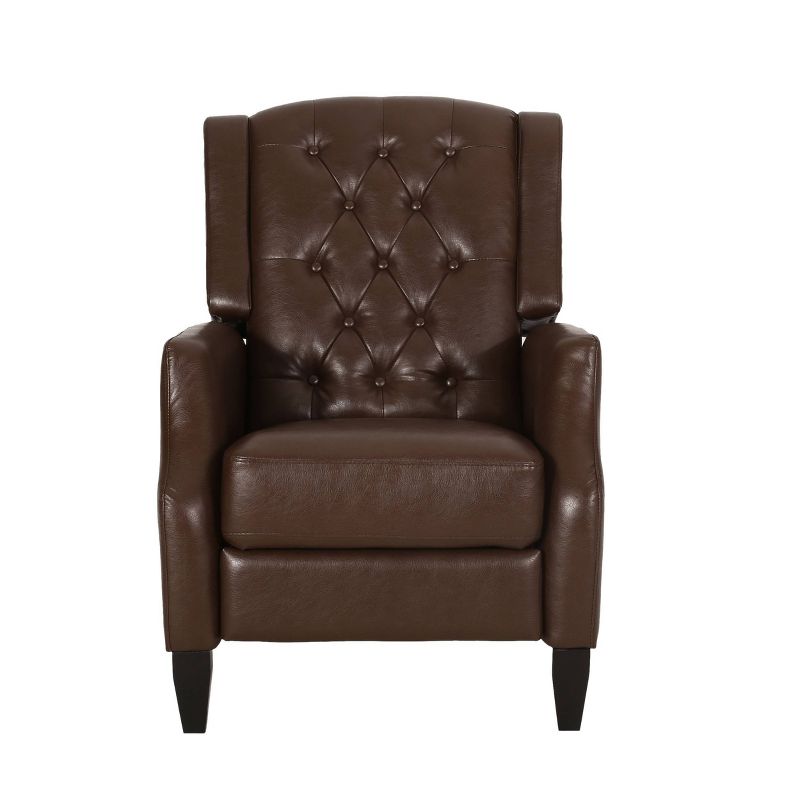 Sadlier Contemporary Faux Leather Tufted Pushback Recliner - Christopher Knight Home, 1 of 13