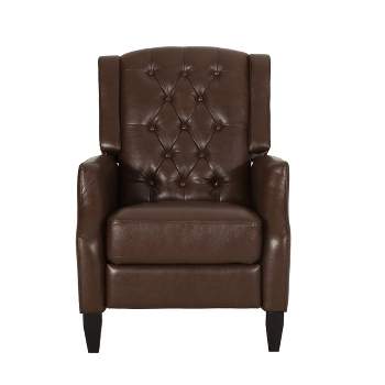 Sadlier Contemporary Faux Leather Tufted Pushback Recliner - Christopher Knight Home