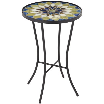 Teal Island Designs Petal Mosaic Multicolor Outdoor Accent Table