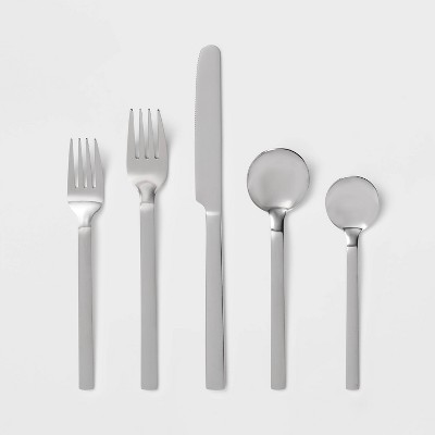 30pc Squared Straight Flatware Set with Caddy - Room Essentials&#8482;