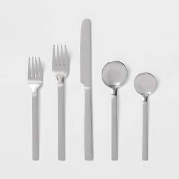 30pc Squared Straight Flatware Set with Caddy - Room Essentials™