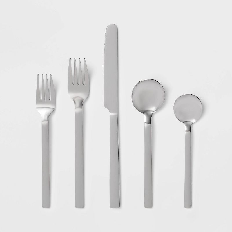30pc Squared Straight Flatware Set with Caddy - Room Essentials&#8482;, 1 of 6