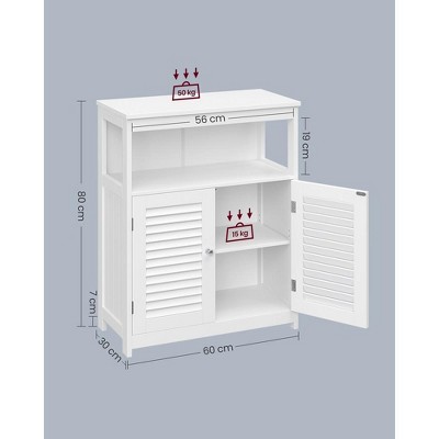 White MDF Living Room Cabinet with Adjustable Shelving
