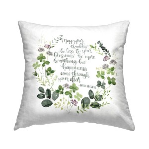 Stupell Industries Troubles Be Less Irish Proverb Green Botanical Wreath - 1 of 3
