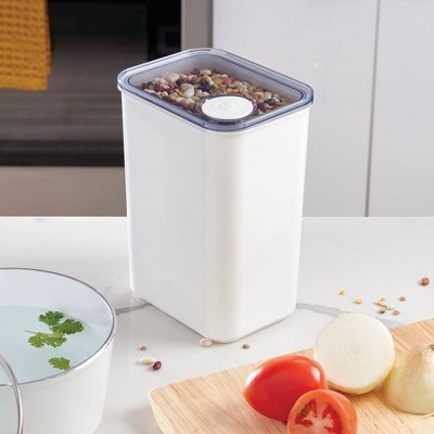 Set of 4 White BPA-Free Plastic Airtight Canisters