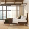 Harbor Full Canopy Bed with Upholstered Headboard, Blonde/Swiss Coffee (MD2411-01) - 4 of 4