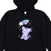 Kawaii Cat Shooting Star Youth Black Long Sleeve Hooded Sweatshirt With 3D Cat Ears - 2 of 3
