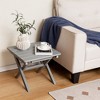 Tangkula 2 Pieces Folding Adirondack Side Table Poolside Garden Patio Gray - 4 of 4