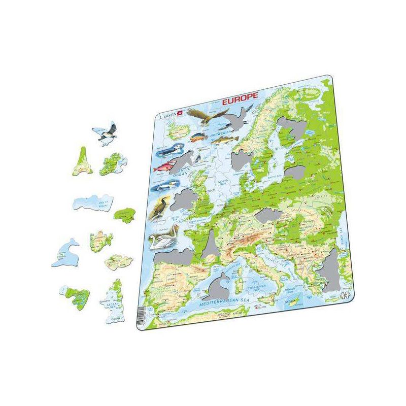Larsen Puzzles Europe Map with Animals Kids Jigsaw Puzzle - 87pc, 1 of 6