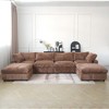 157" Modular Sectional Sofa,Faux Rabbit Fur Cloud Sofa Set,U Shaped Sofa Couch with Storage Ottoman,Down Filled Deep Seat,Removable & Washable Covers - 2 of 4