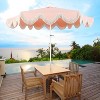 JONATHAN Y Collins 9 ft. Classic Cottage Tassel Market Patio Umbrella with Auto-Tilt, Crank, Wind Vent and UV Protection - 2 of 4