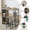 Whizmax Small Bar Table and Chairs Set for 2, 3-Piece Bar Table Set with Storage Drawer & Shelf, Space Saving Table for Small Apartment, Living Room - 4 of 4