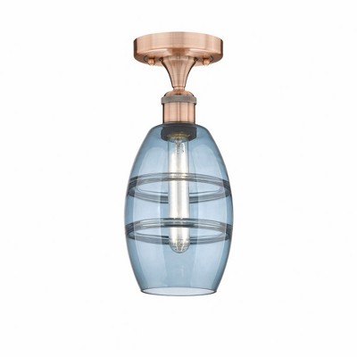 Vaz - 1 Light Semi-Flush Mount In Industrial Style-8.25 Inches Tall and 5.88 Inches Wide