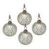 SEVOBAL Tree Ornaments Set of 4 Shatterproof Glass Hanging Balls with Glitter Finish – All-Season Decor for Holiday Displays, Silver, 5.1"*5.1"*5.1" - 3 of 4