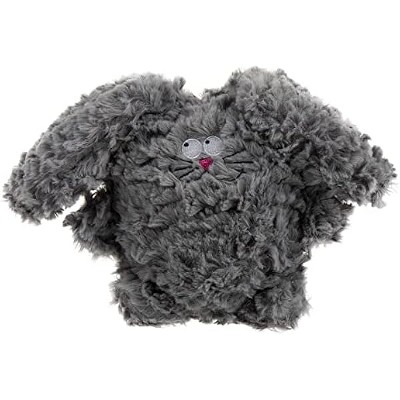 goDog PlayClean Rabbit Squeaky Plush Dog Toy with Odor-Eliminating Essential Oils, Chew Guard Technology - Gray, Large