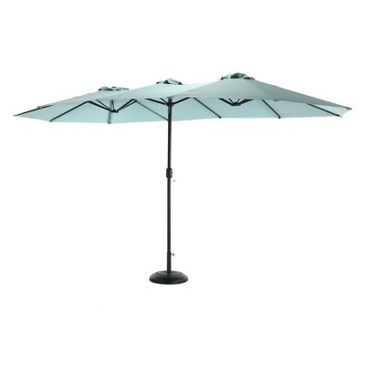 VisioGear Patio Umbrellas, Double Sided Outdoor Umbrella, Rectangular Market Umbrella with 12 Ribs, Green, 105.12"*100.39"*178.35"