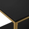 30" Modern Life Double 3 Shelves Bookcase Credenza Black - OSP Home Furnishings: Matte Finish, Gold Frame - 4 of 4