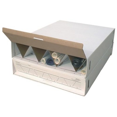 Advanced Organizing Systems - The TrussFile37 Roll Storage Box (2 Pack) - End Access and Exceptional Stacking Strength