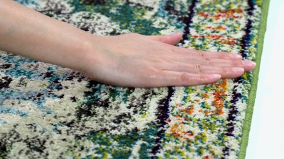 Pink and Multi Synthetic Boho Medallion Rectangle Rug