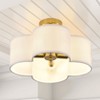 Dewdrop 4-Light Semi-Flush Mount Off-White Fabric Drum Shade Ceiling Light - 3 of 4