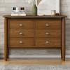 Dresser Storage Cabinet With 6 Drawers Rubberwood Mid Century Modern Wood Cabinet For Bedroom Living Room Decoration - 3 of 4