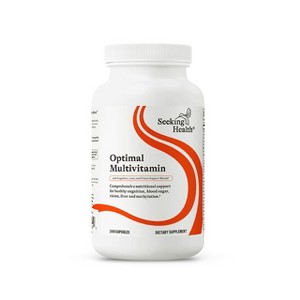 Seeking Health Optimal Multivitamin Plus, Active B Vitamins and L-5-MTHF, Riboflavin, B6, Bioavailable Folate and B12, CoQ10 (240 Capsules) - 1 of 4