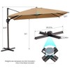Crestlive Products 9x12FT Cantilever Umbrella UV30+ Outdoor 360 Degree Rotation Offset Umbrella 6 Heights Adjustable Patio Umbrella - 3 of 4