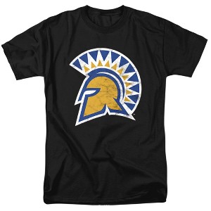 San Jose State University Official Distressed Primary Adult T Shirt, Royal Blue - 1 of 4