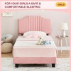 Twin Bed Frame Upholstered Platform with Headboard, Velvet Fabric Wrap, Non-Slip and Noise-Free,No Box Spring Needed - 4 of 4
