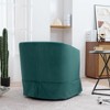 27.36" Modern Swivel Chairs with Elastic Sponge Backrest Seat Cushion Solid Wood Frame Upholstery Sofa Chairs for Bedroom-Green - 3 of 4