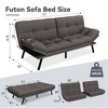 Dyonery 71" Convertible Futon Sofa Bed,Modern Linen Futon Couch with Detachable Cushion,Adjustable Backrest & Armrest - 2 of 4