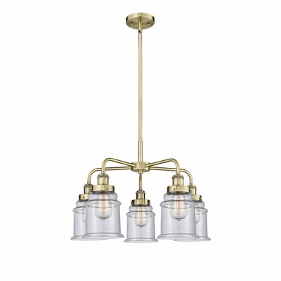 Canton - 5 Light Stem Hung Chandelier In Industrial Style-16.25 Inches Tall and 24 Inches Wide