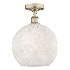 White Mouchette - 1 Light Semi-Flush Mount In Modern Style-13.63 Inches Tall and 12 Inches Wide - 1 of 1