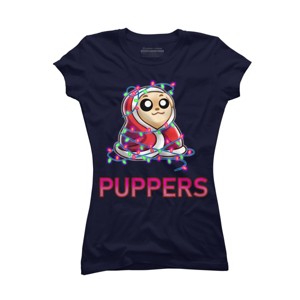 Junior's Design By Humans Comfy Christmas Pupper By Puppers T-Shirt - 1 of 3