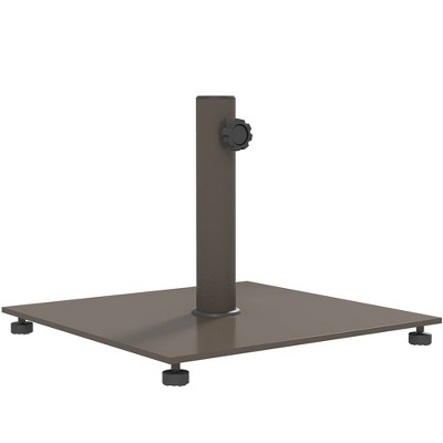 Outsunny Square Patio Umbrella Base, 29 lbs Metal Umbrella Stand Base with Adjustable Pads, Patio Umbrella Holder for 1.5"/1.9" Poles