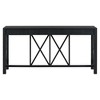 60"Acacia Veneer Console Table with 4 Spacious Drawers Modern Crisscross Design Entryway Table with Open Bottom Storage Farmhouse Sofa Table - 2 of 3