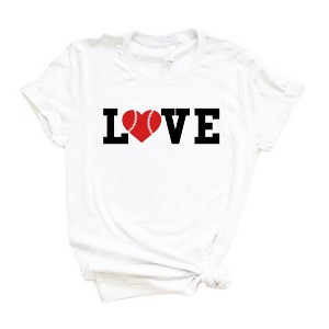 Simply Sage Market Women's Love Baseball Colorful Short Sleeve Graphic Tee - 1 of 3